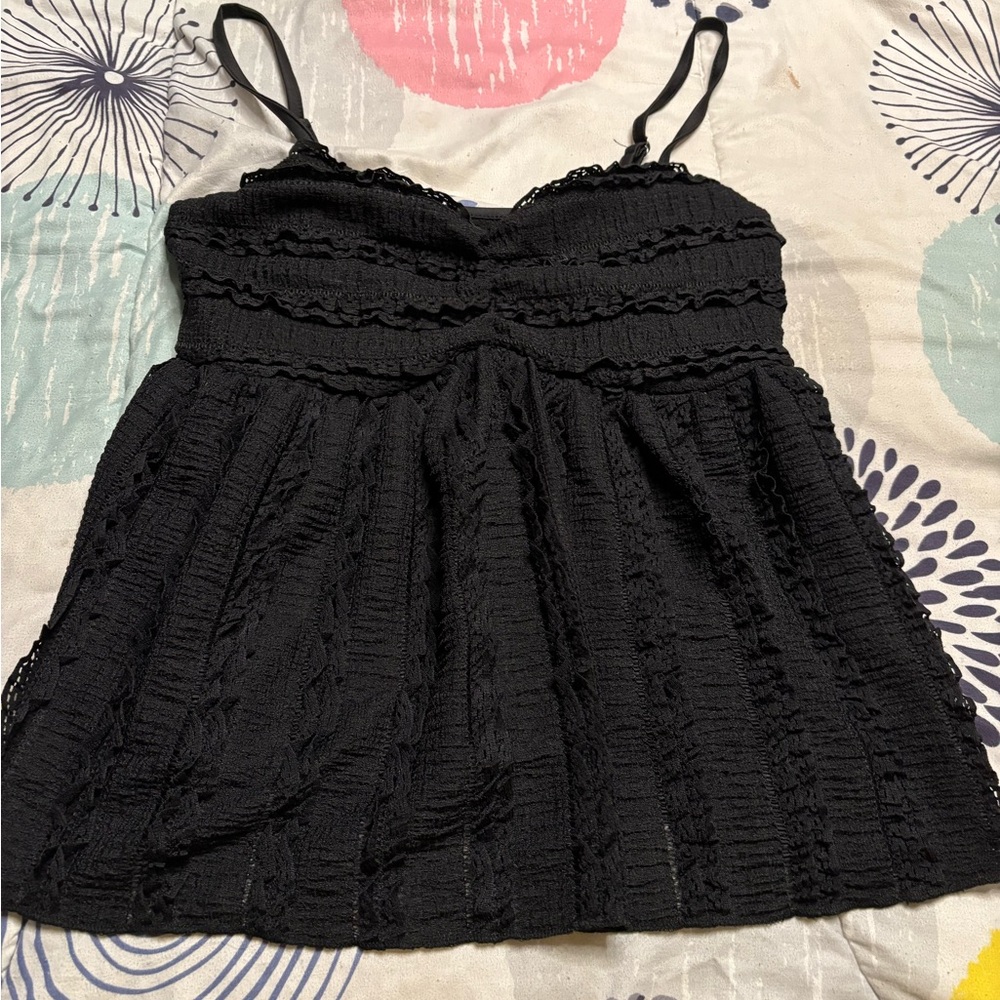 SHEIN Black Ruched Camisole Top